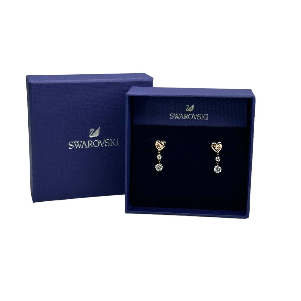 Swarovski Lifelong Heart Rose Gold drop earrings